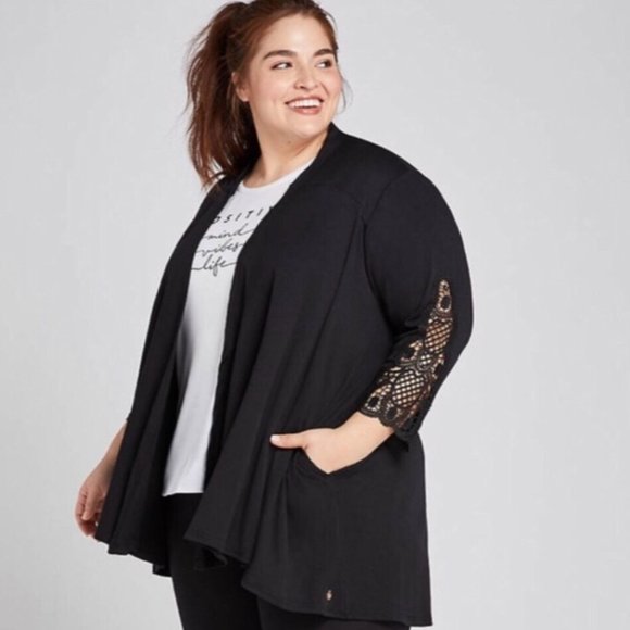 Livi Active Sweaters - NWT LIVI Lane Bryant plus cardigan with lace sleeves
